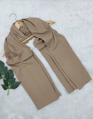 Ana light weight soft poly crinkle beige hijab 3
