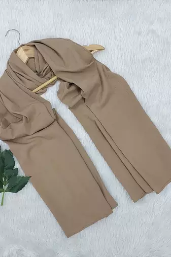 Ana light weight soft poly crinkle beige hijab