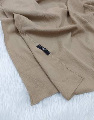Ana light weight soft poly crinkle beige hijab 4