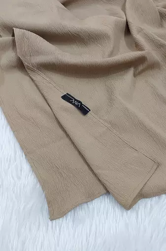 Ana light weight soft poly crinkle beige hijab