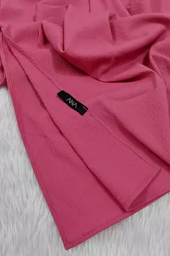 Ana light weight soft poly crinkle pink hijab