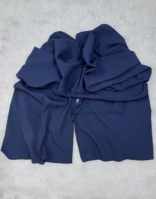Ana light weight soft poly crinkle blue hijab 2