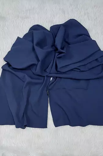 Ana light weight soft poly crinkle blue hijab