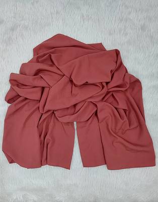 Ana light weight soft poly crinkle brick rose hijab 2