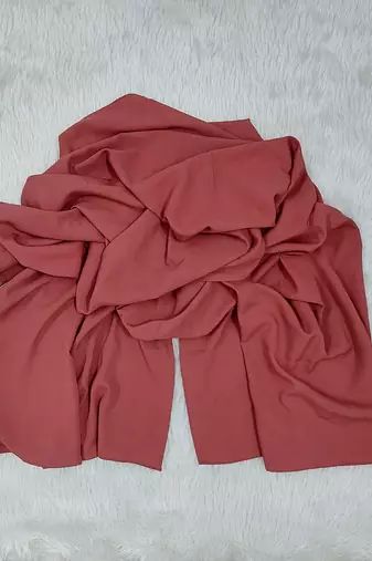 Ana light weight soft poly crinkle brick rose hijab