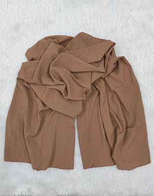 Ana light weight soft poly crinkle brown hijab 2
