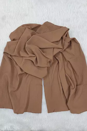 Ana light weight soft poly crinkle brown hijab