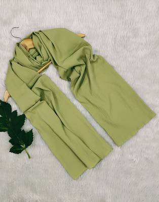 Ana light weight soft poly crinkle pista green hijab 2