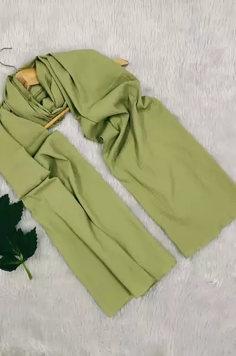 Ana light weight soft poly crinkle pista green hijab