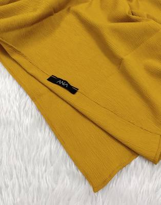 Ana light weight soft poly crinkle mustard hijab 2