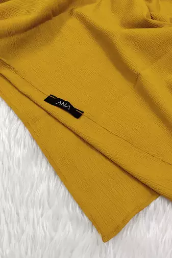 Ana light weight soft poly crinkle mustard hijab