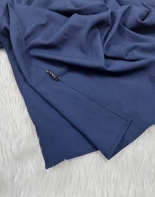 Ana light weight soft poly crinkle blue hijab 3