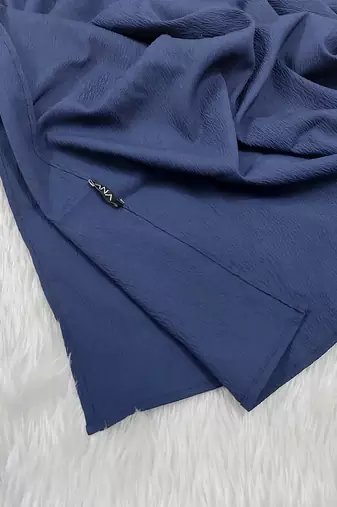 Ana light weight soft poly crinkle blue hijab