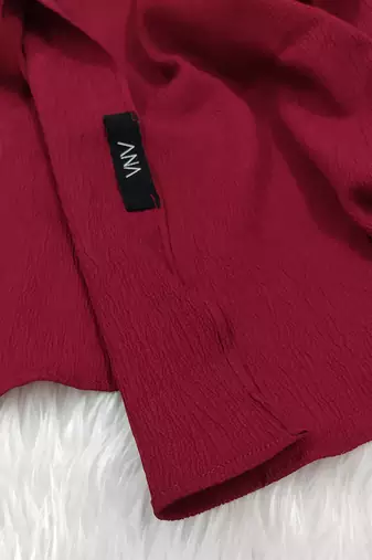 Ana light weight soft poly crinkle reddish maroon hijab