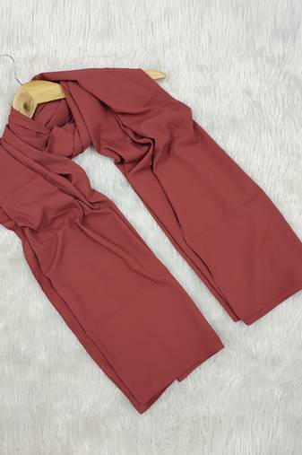 Ana light weight soft poly crinkle brick rose hijab