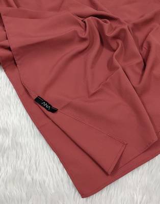 Ana light weight soft poly crinkle brick rose hijab 3