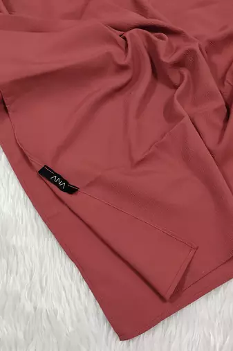 Ana light weight soft poly crinkle brick rose hijab