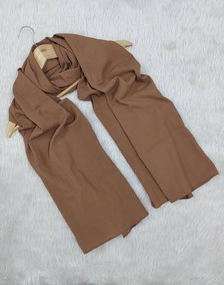 Ana light weight soft poly crinkle brown hijab 1