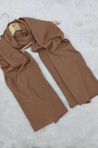 Ana light weight soft poly crinkle brown hijab
