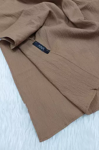 Ana light weight soft poly crinkle brown hijab