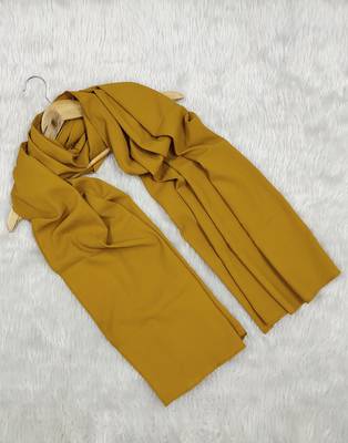 Ana light weight soft poly crinkle mustard hijab 1