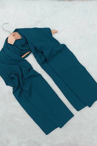 Ana light weight soft poly crinkle teal blue hijab