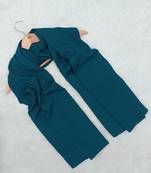 Ana light weight soft poly crinkle teal blue hijab