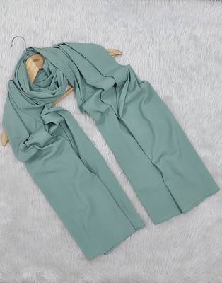 Ana light weight soft poly crinkle turkish blue hijab 1