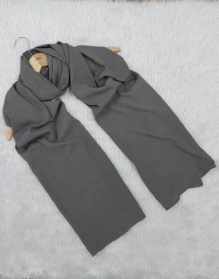 Ana light weight soft poly crinkle grey hijab 1