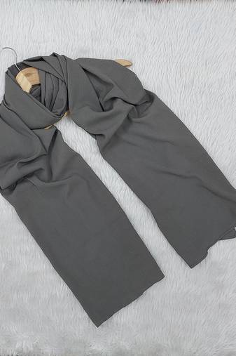 Ana light weight soft poly crinkle grey hijab