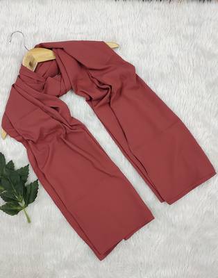 Ana light weight soft poly crinkle brick rose hijab 4