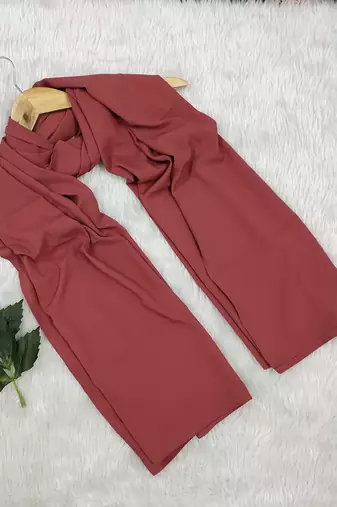 Ana light weight soft poly crinkle brick rose hijab