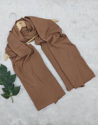 Ana light weight soft poly crinkle brown hijab 4