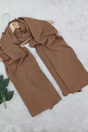 Ana light weight soft poly crinkle brown hijab