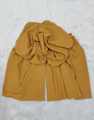 Ana light weight soft poly crinkle mustard hijab 3