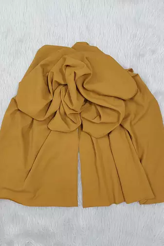 Ana light weight soft poly crinkle mustard hijab
