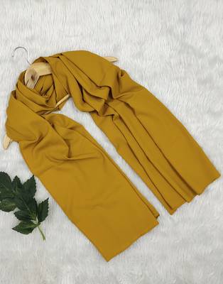 Ana light weight soft poly crinkle mustard hijab 4