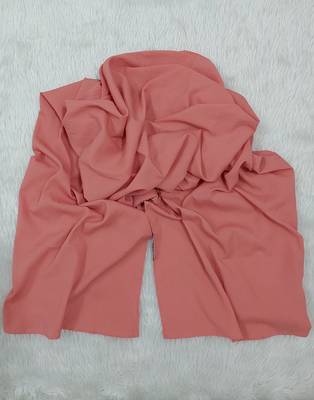 Ana light weight soft poly crinkle orange hijab 2