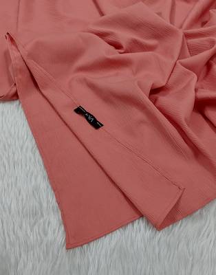 Ana light weight soft poly crinkle orange hijab 4