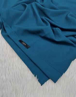Ana light weight soft poly crinkle teal blue hijab 2