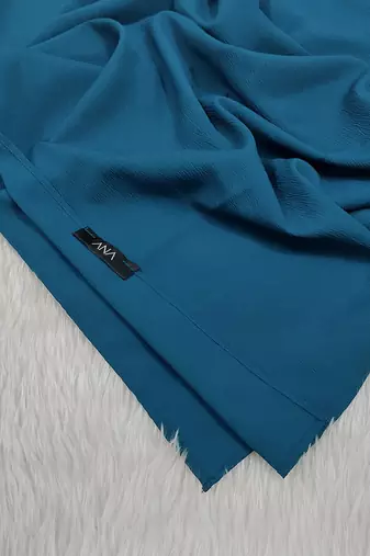 Ana light weight soft poly crinkle teal blue hijab