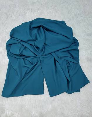 Ana light weight soft poly crinkle teal blue hijab 3