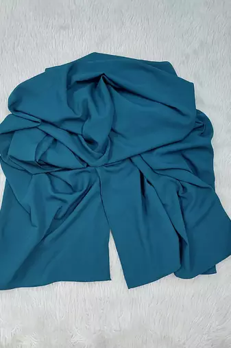 Ana light weight soft poly crinkle teal blue hijab