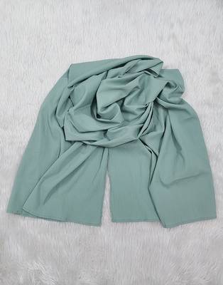 Ana light weight soft poly crinkle turkish blue hijab 2