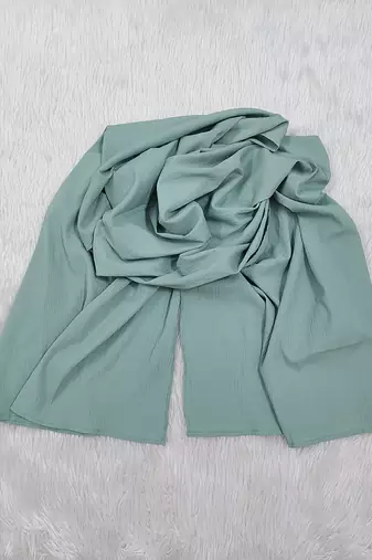 Ana light weight soft poly crinkle turkish blue hijab