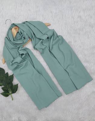 Ana light weight soft poly crinkle turkish blue hijab 3