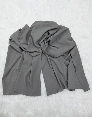 Ana light weight soft poly crinkle grey hijab 2