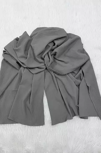 Ana light weight soft poly crinkle grey hijab