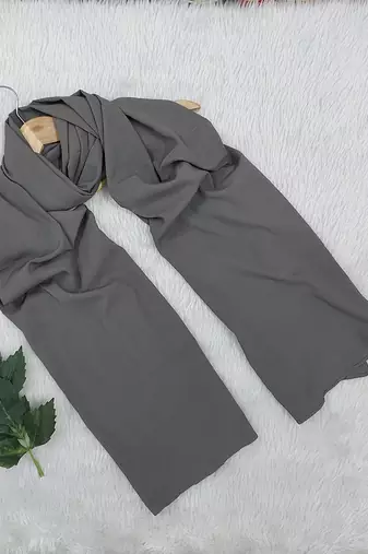 Ana light weight soft poly crinkle grey hijab