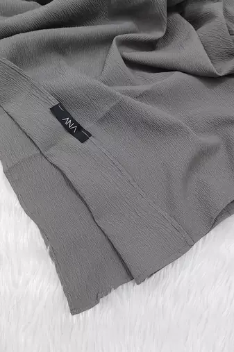 Ana light weight soft poly crinkle grey hijab
